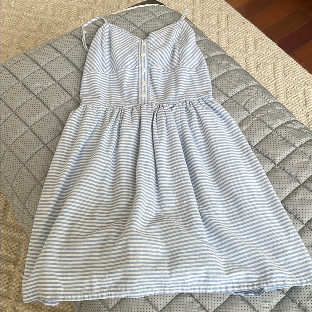 Blue and White Striped Sundress